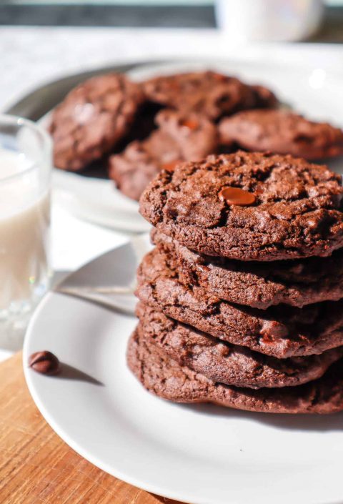 double chocolate chip vegan gluten free cookies